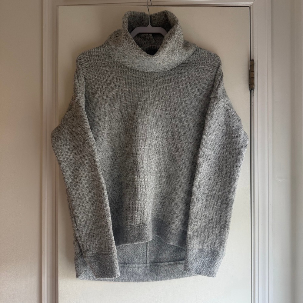 Abercrombie Fitch Womens Gray Marled Knit Cowl Neck Pullover Sweater Top Size L